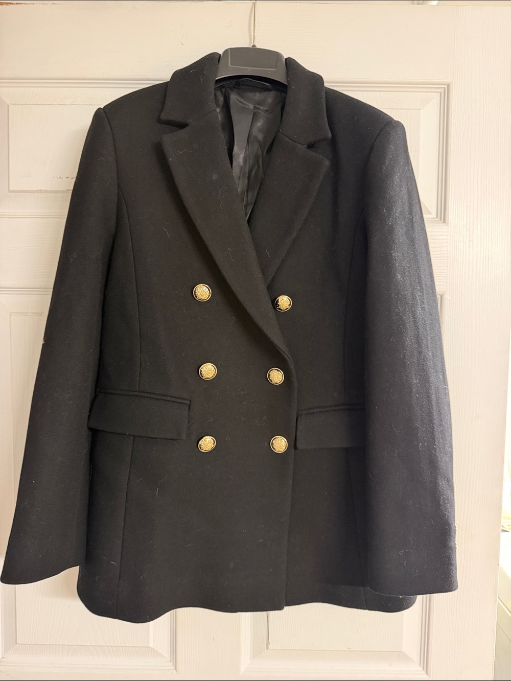 And other stories wool double breasted jacket black size 4
